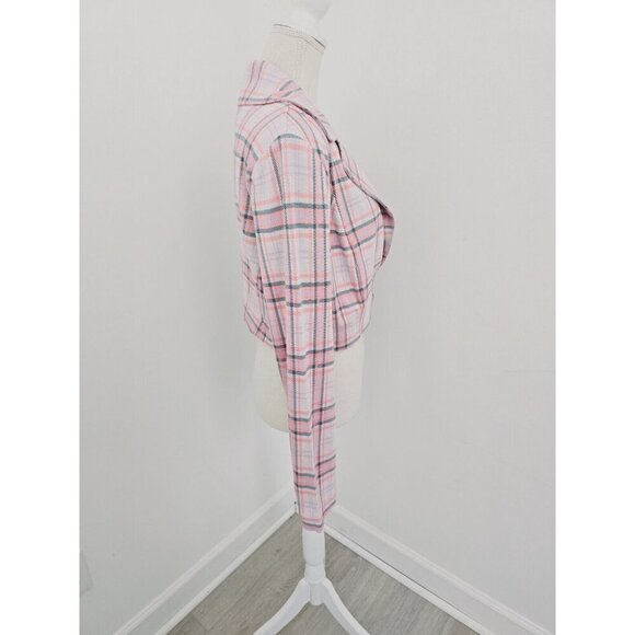 Cabi Playdate Pink Purple Plaid Crop Jacket Wide Leg Pants Outfit Set Size M - Picture 10 of 14